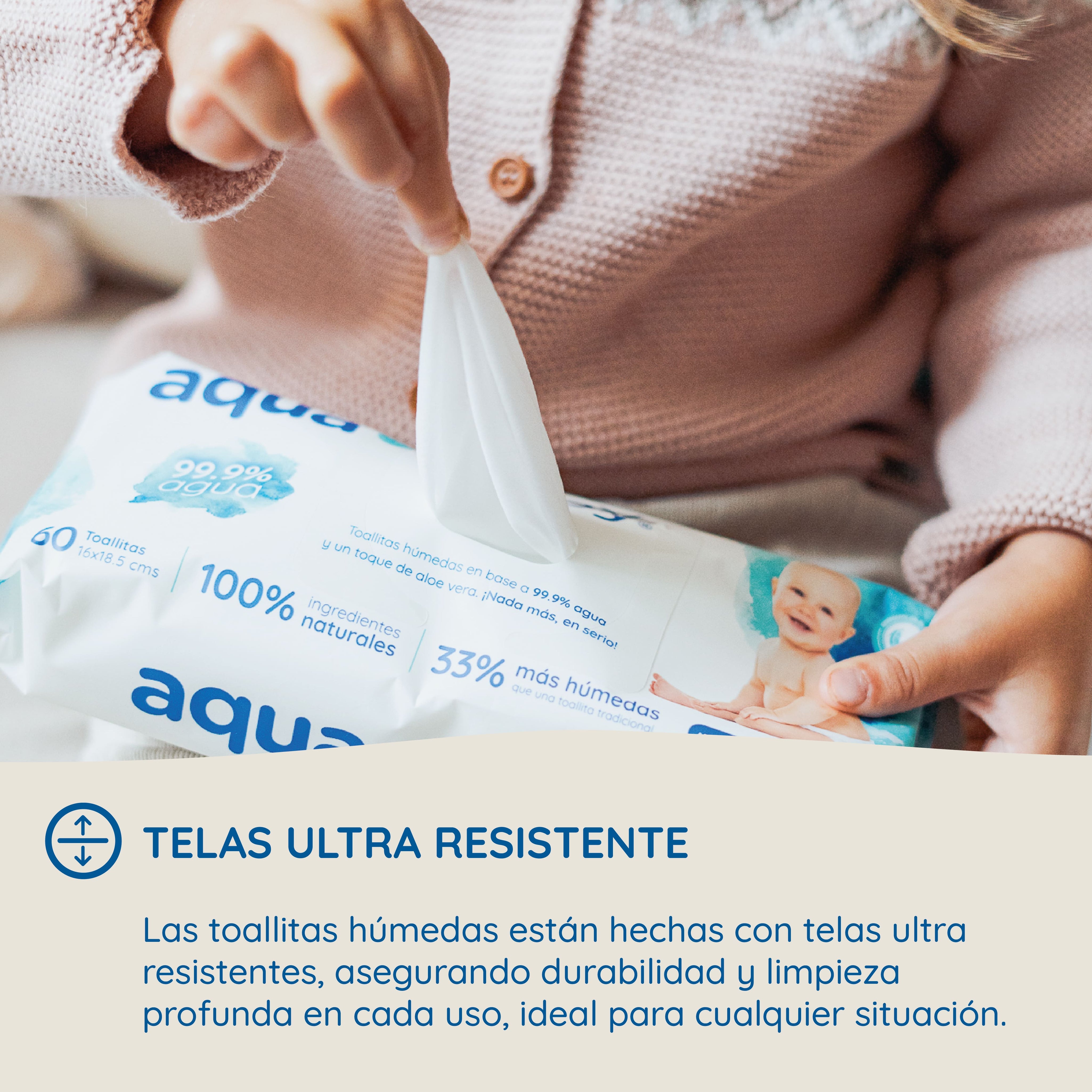 Aqua Baby 4 Bolsas de 60 Toallitas Húmedas